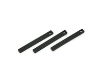 Siyah Minimalist Kolye, 1 Delikli 24 Oksitlenmiş Siyah Çubuk, Kolye Uçları (20x2x1mm) A0857