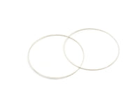 60mm Circle Connectors, 6 Antique Silver Plated Brass Circle Connectors (60x1x1mm) Bs 1105 Q0680