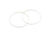 60mm Circle Connectors, 6 Antique Silver Plated Brass Circle Connectors (60x1x1mm) Bs 1105 Q0680