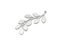Steel Branch Charm, 2 Pieces Stainless Steel Leaf Charms With 1 Loop, Leaf Earrings (45x21x0.80mm) SMP2822