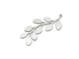 Steel Branch Charm, 2 Pieces Stainless Steel Leaf Charms With 1 Loop, Leaf Earrings (45x21x0.80mm) SMP2822