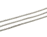 Silver Rolo Chain, Antique Silver Plated Brass Rolo Link Belcher Chain (3mm) MB 8-19 Z135