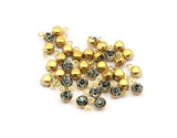 Black Diamond Rhinestone Charms, 24 Black Diamond Rhinestone Charms with Raw Brass Setting for SS18 (4.3/4.4mm) SS18 Y235