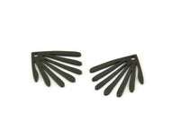 Black Fringed Charm, 12 Oxidized Black Brass Fringed Charms With 1 Hole (17x15x0.60mm) A3194
