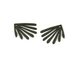 Black Fringed Charm, 12 Oxidized Black Brass Fringed Charms With 1 Hole (17x15x0.60mm) A3194