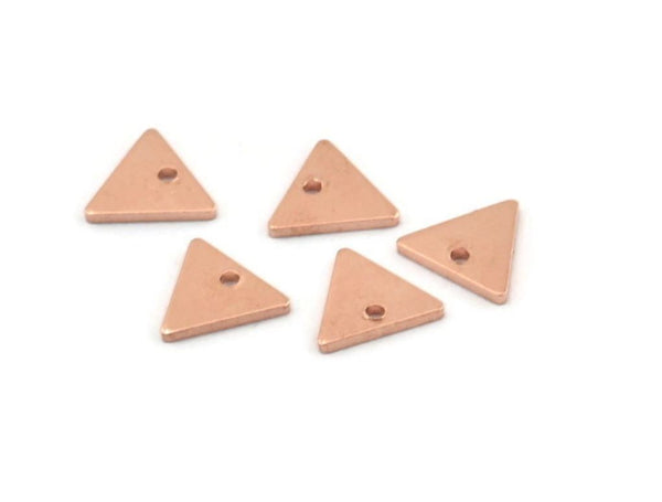 Copper Triangle Charm, 50 Raw Copper Triangle Charms With 1 Hole (8x0.80mm) M01280