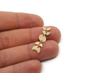 Brass Charm,10 pieces Raw Brass Dangle Moon Phases Charm With Holes, Connector Parts, Brass Parts Of Dangles (34x8x0.60mm) SMP2782 SY0358