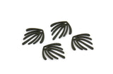 Black Fringed Charm, 24 Oxidized Black Brass Fringed Charms With 1 Hole (15x14x0.60mm) A3193 H0943