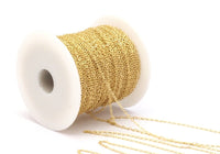 Brass Chain, Link Chain, 30 M - (1.5x2mm) Raw Brass Soldered Chain - ( Z001 )