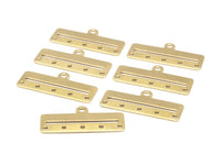 Brass Bracelet Part - 25 Raw Brass Bracelet Parts Connectors, Stamping (35x10x0.80mm) D0419