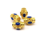 Brass Enamel Oval Connector Tube Beads (17x13mm)   B-2