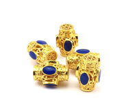 Brass Enamel Oval Connector Tube Beads (17x13mm)   B-2
