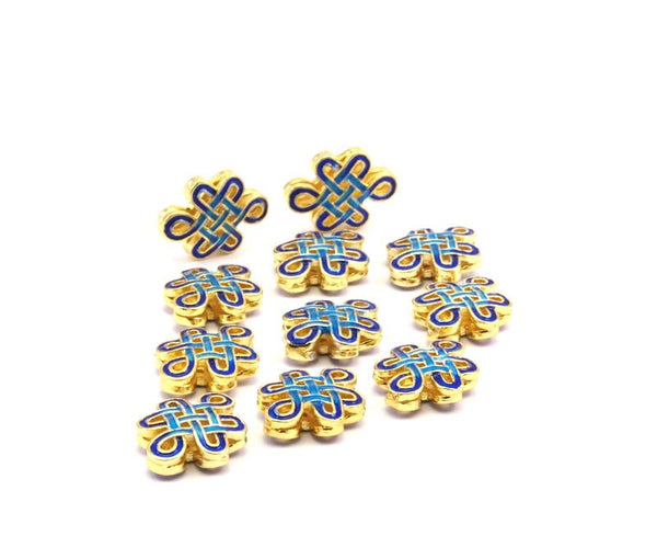 2 Enamel Brass Connector Beads(13x10mm)   B-2