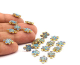 2 Enamel Brass Connector Beads(13x10mm)   B-2