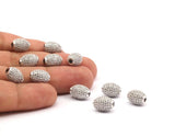 1 Micro Pave CZ Cubic Zirconia  Bead (11.50x8.50mm) Hole Size 2mm  W00006 B-4