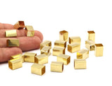 Brass Tube Bead, 50 Raw Brass Square Tubes  (12x8mm) Bs1575