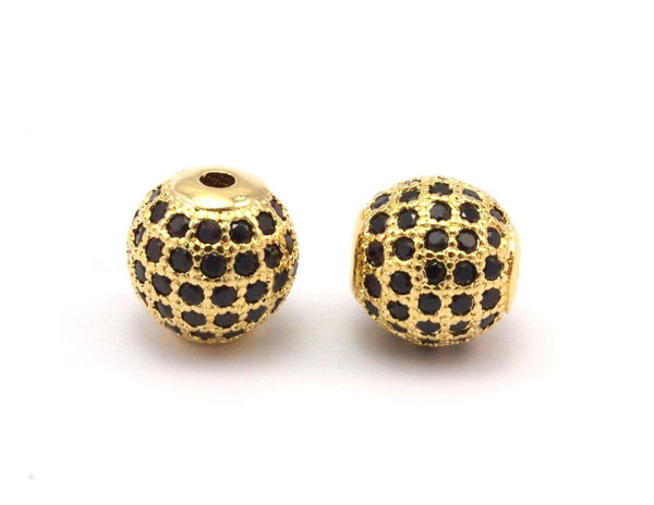 1 Micro Pave CZ Cubic Zirconia  Bead 10mm Hole Size 2mm  W00003 B-4