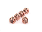 1 Cz Zirconia Rose Gold Square Bead 6mm Hole Size 1mm W1600816 B-3
