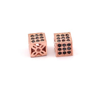 1 Cz Zirconia Rose Gold Square Bead 6mm Hole Size 1mm W1600816 B-3