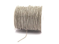 Silver Tone Chain, 5 Meters 16.5 Feet (1.5mm) Silver Tone Brass Faceted Ball Chain - W71