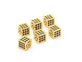 Square Bead, 1 CZ Zirconia Gold Square Bead  (6mm) W1600816  B-4