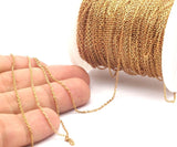 10 M (1.2x1.8mm) Raw Brass Soldered Chain - Z162