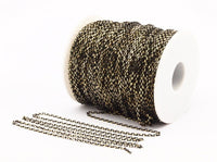 Cable Chain, Brass Chain, 10 M (2x3mm) Brass Tiny Faceted Soldered Flat Cable Chain - ( Z149)