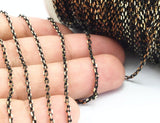 Cable Chain, Brass Chain, 10 M (2x3mm) Brass Tiny Faceted Soldered Flat Cable Chain - ( Z149)