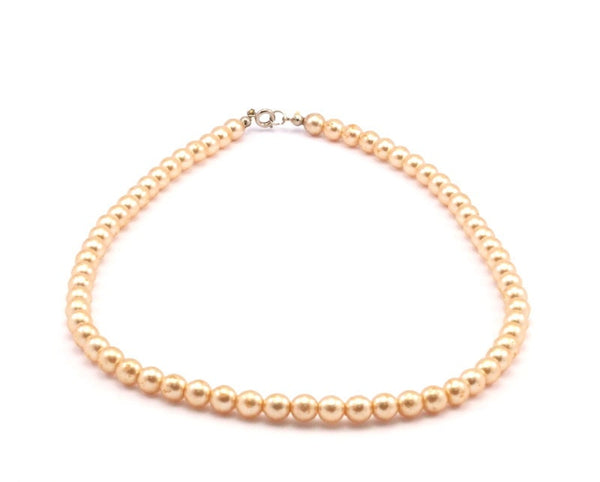 Vintage  Glass Pearl Beads , 7mm 17 inch. 1 Strand M02
