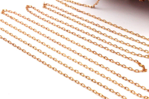 Solder Chain, 5M Faceted Soldered Brass Chain (1.40x2.50mm)  Z163