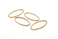 Brass Oval Ring , Raw Brass Oval Faceted Ring, Connector, Charms  (30x15x1mm) N0530