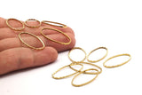 Brass Oval Ring , Raw Brass Oval Faceted Ring, Connector, Charms  (30x15x1mm) N0530