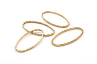 Brass Oval Ring , Raw Brass Oval Faceted Ring, Connector, Charms  (30x15x1mm) N0530
