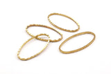 Brass Oval Ring , Raw Brass Oval Faceted Ring, Connector, Charms  (30x15x1mm) N0530
