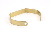 Brass Bracelet Blank - 4 Raw Brass Cuff Bracelet Blank Bangle With 2 D Shaped Holes  (145x8x1mm) BRC 246