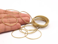 Brass Ring Charms, 24 Raw Brass Rings (35x1mm) Bs 1087