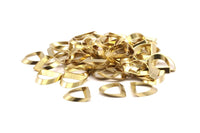Brass Half Circle  - 24 Raw Brass Semi Circle Thick Cut Connectors (8x16x0.4x2x15mm) D0113