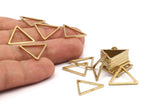 Brass Triangle Charm, 25 Raw Brass Open Triangle Ring Charms (20x1.2mm) D0109