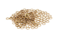 6mm Circle Connectors - 100 Raw Brass Circle Connectors (6x0.8x0.8mm) A0899