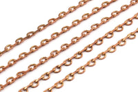 Copper Tone Chain, D Chain, Raw Red Brass Soldered Chain (2.40mm) MB 8-32