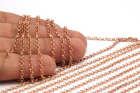 Red Brass Rolo Chain, Soldered Copper Rolo Chain (2.5mm) Mb 8-18