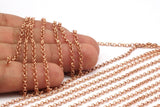 Red Brass Rolo Chain, Soldered Copper Rolo Chain (2.5mm) Mb 8-18
