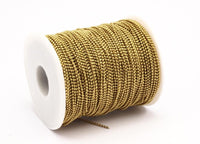 Faceted Tiny Ball Chain, (1.5mm) Raw Brass Faceted Ball Chain Customized Length (Z032)