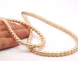 Vintage  Glass Pearl Beads , 7mm 17 inch. 1 Strand M02