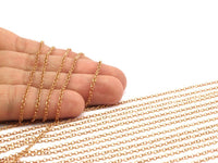 Red Brass Chain, Red Brass Tiny Oval Chain (2.40x1.8mm) MB 8-38