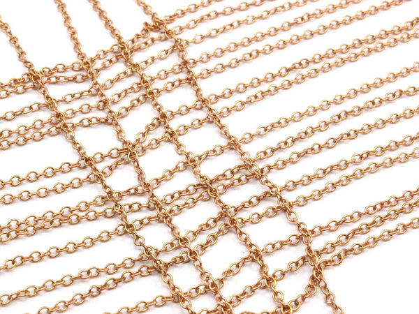 Red Brass Chain, Red Brass Tiny Oval Chain (2.40x1.8mm) MB 8-38