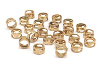 Brass Bead For Leather, 12 Raw Brass Beads For Leather Cord Bracelets (8x4.5mm) Y079