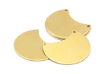 Brass Moon Finding, Raw Brass Blank (32x22x0.80) N0513