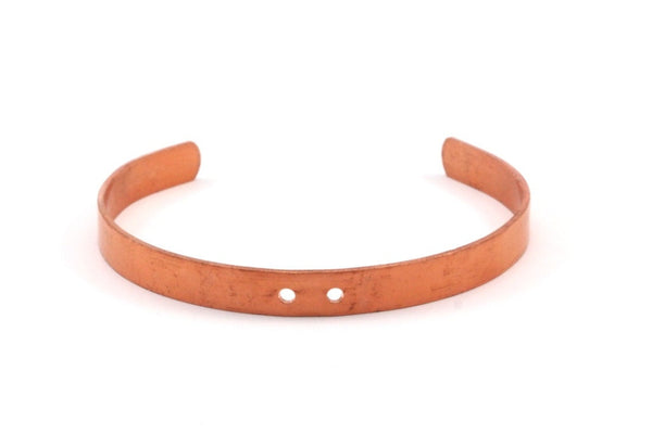 Copper Bracelet Cuff - 3 Raw Copper Bracelet Stamping Blank Cuff 2 Holes (6x145x1mm)  BRC078