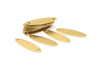 Pirinç Markiz Bağlantı Parçası, 2 Delikli 12 Ham Pirinç Badem Damgalama Boşluğu (35x10mm) B0164
